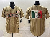 Men's Mexico Tan 2023 World Baseball Classic Team Big Logo Stitched Jersey,baseball caps,new era cap wholesale,wholesale hats